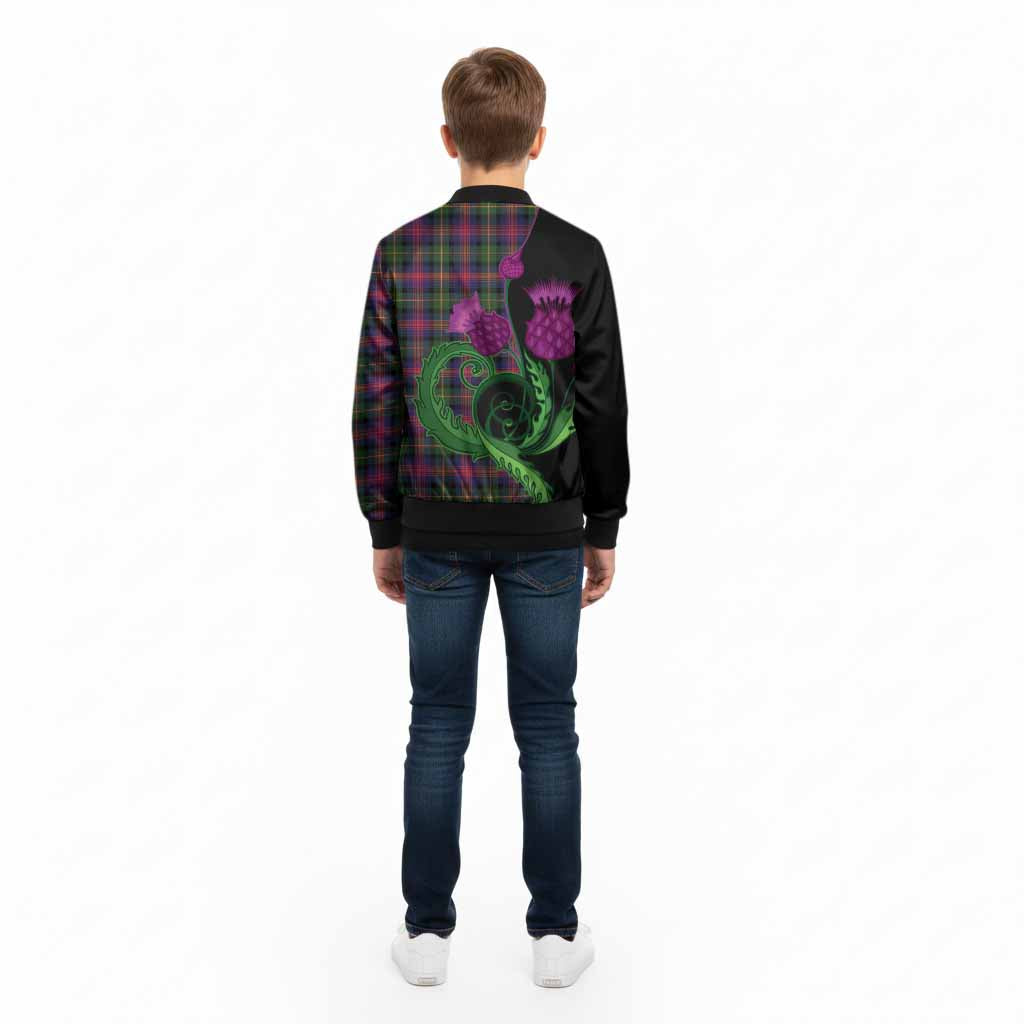Logan Tartan Kid Bomber Jacket Traditional Scottish Thistle