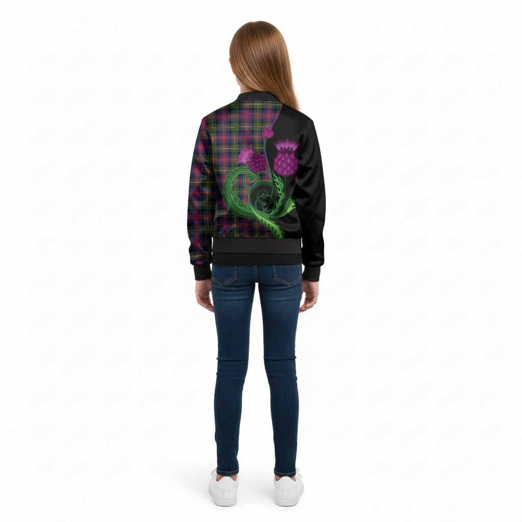Logan Tartan Kid Bomber Jacket Traditional Scottish Thistle