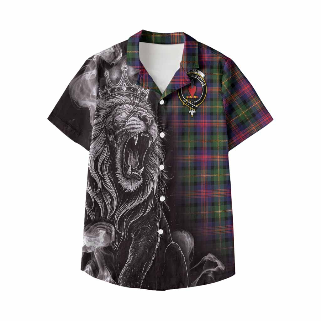 Logan Tartan Kid Hawaiian Shirt Roaring Lion Heritage