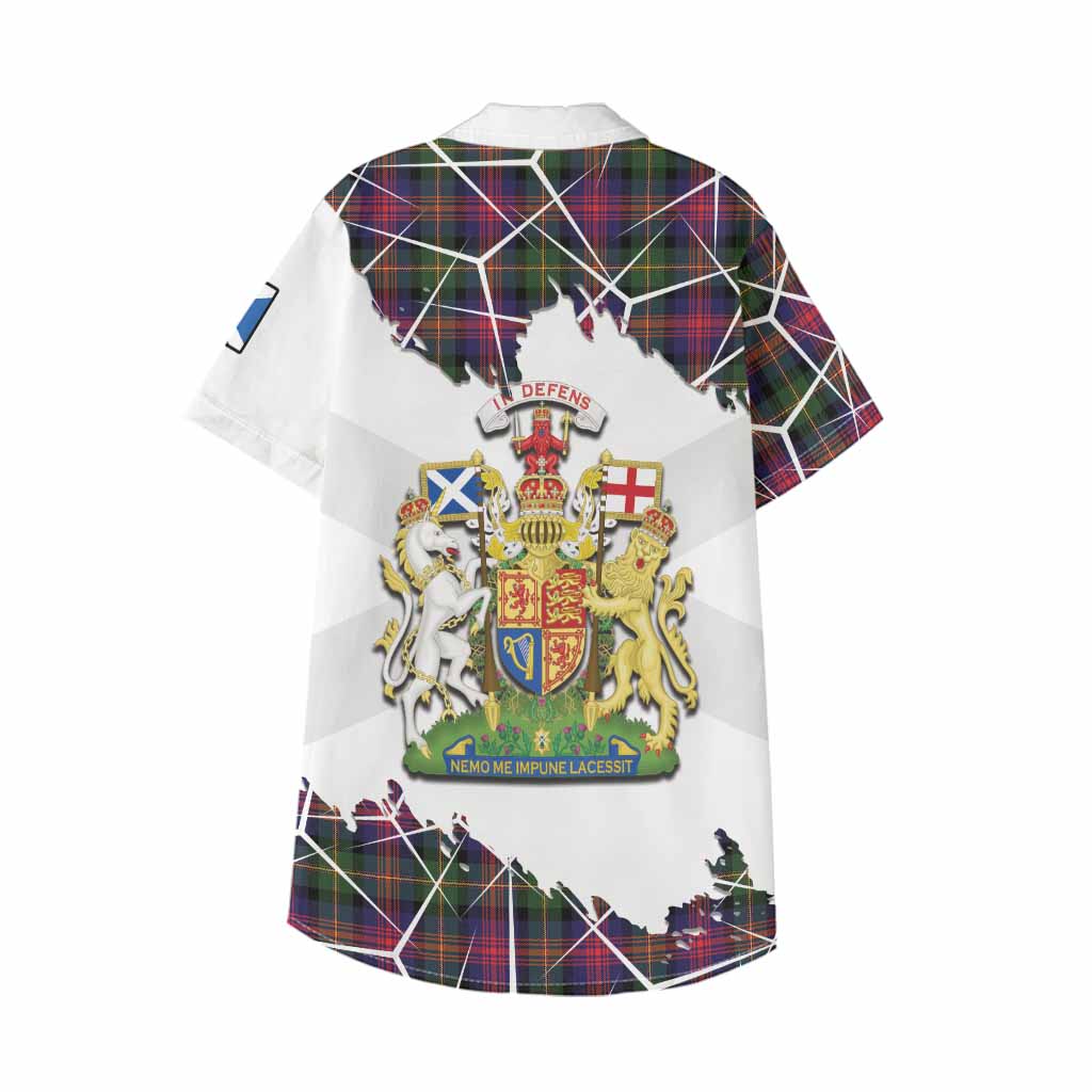 Logan Tartan Kid Hawaiian Shirt with Family Crest and Lion Rampant Grunge Style