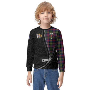 Logan Tartan Kid Knitted Sweatshirt New Zealand Pattern Unique Zipper Stylized