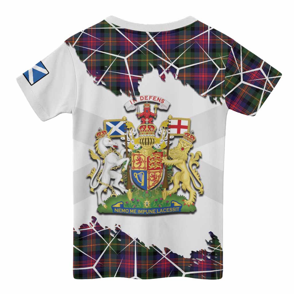 Logan Tartan Kid T-shirt with Family Crest and Lion Rampant Grunge Style