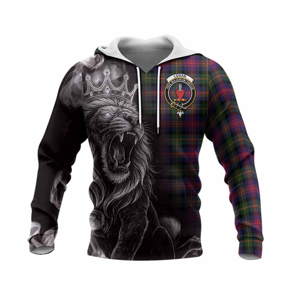 Logan Tartan Knitted Hoodie Roaring Lion Heritage