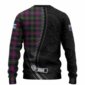 Logan Tartan Knitted Sweater New Zealand Pattern Unique Zipper Stylized
