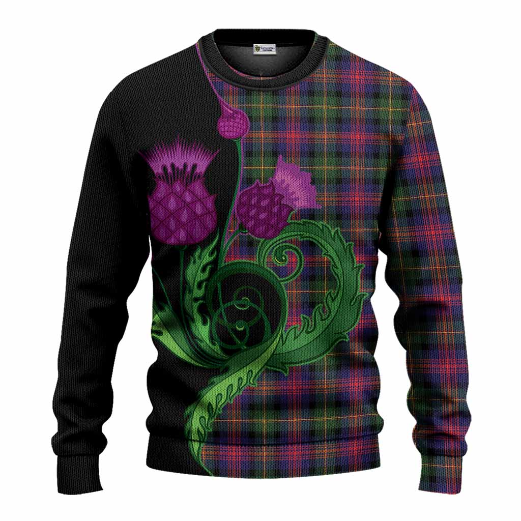 Logan Tartan Knitted Sweater Traditional Scottish Thistle