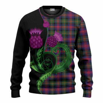 Logan Tartan Knitted Sweater Traditional Scottish Thistle