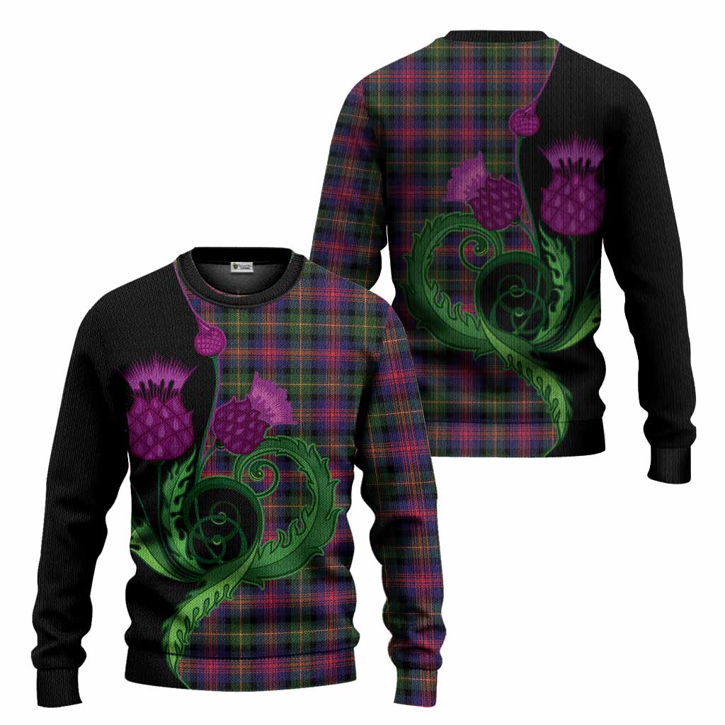 Logan Tartan Knitted Sweater Traditional Scottish Thistle