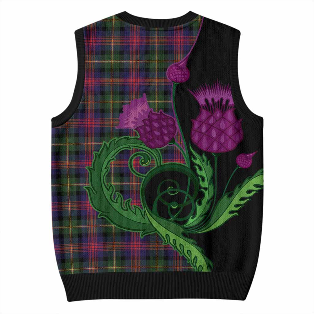 Logan Tartan Knitted V-Neck Vest Traditional Scottish Thistle