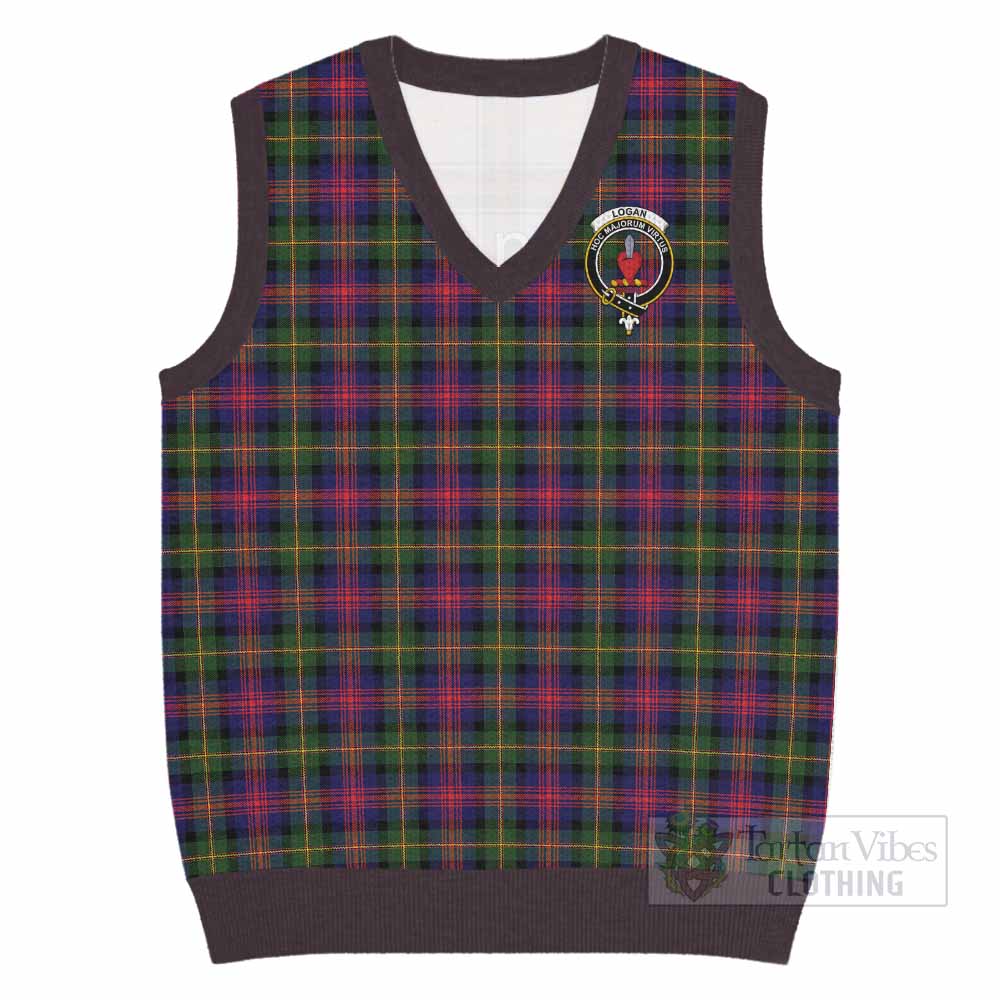 Logan Tartan Knitted V-Neck Vest with Family Crest - Tartan Vibes Clothing