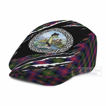 Logan Tartan Loch Ness Monster Flat Cap, Jeff Cap Celtic Knot Nessie Art