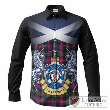 Logan Tartan Long Sleeve Button Shirts Alba Gu Brath Unicorn Crest
