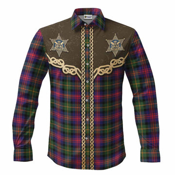 Logan Tartan Long Sleeve Button Shirts Bigfoot Riding The Kelpie Monster