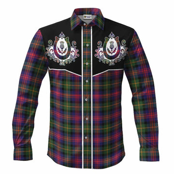 Logan Tartan Long Sleeve Button Shirts Horseshoe Ornament Men's Shirt S - Tartan Vibes Clothing