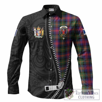 Logan Tartan Long Sleeve Button Shirts New Zealand Pattern Unique Zipper Stylized