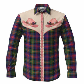 Logan Tartan Long Sleeve Button Shirts Wee Coo Cowgirl Cute Style Men's Shirt S - Tartan Vibes Clothing
