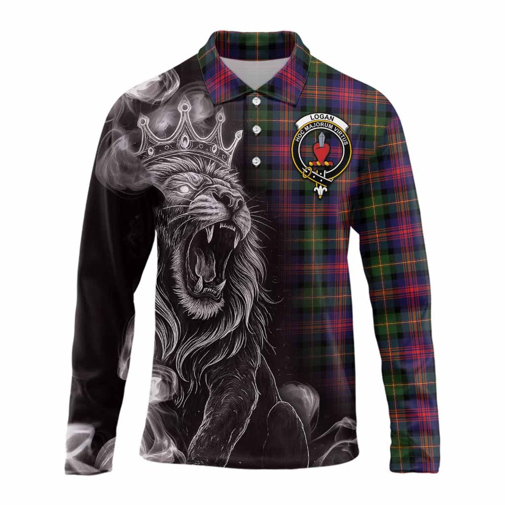 Logan Tartan Long Sleeve Polo Shirt Roaring Lion Heritage