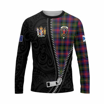 Logan Tartan Long Sleeve T-Shirt New Zealand Pattern Unique Zipper Stylized