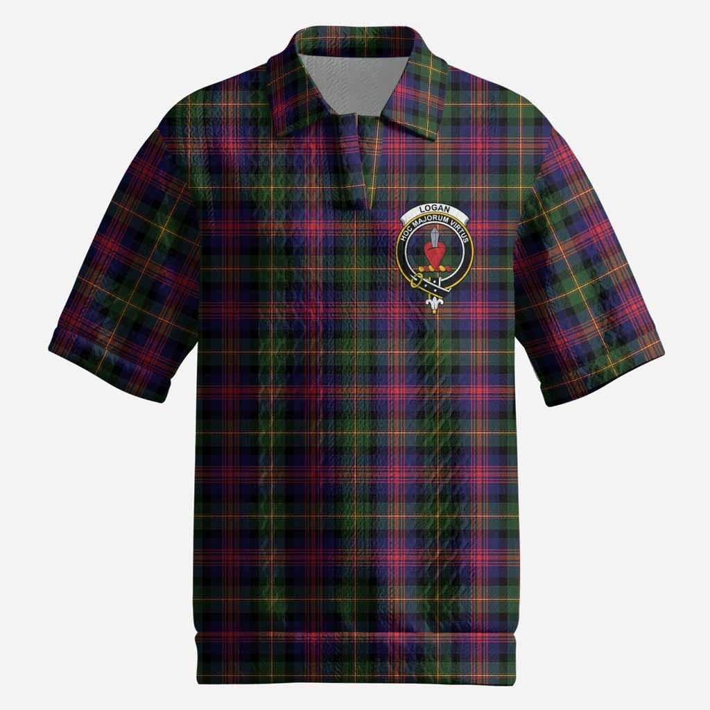 Logan Tartan Men’s Polo Sweater Top with Family Crest