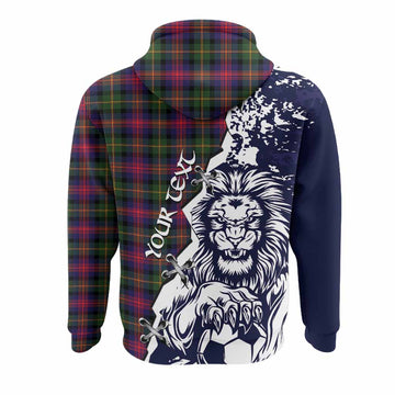 Logan Tartan Scottish Hoodie Angry Lion With Soccer Ball Style