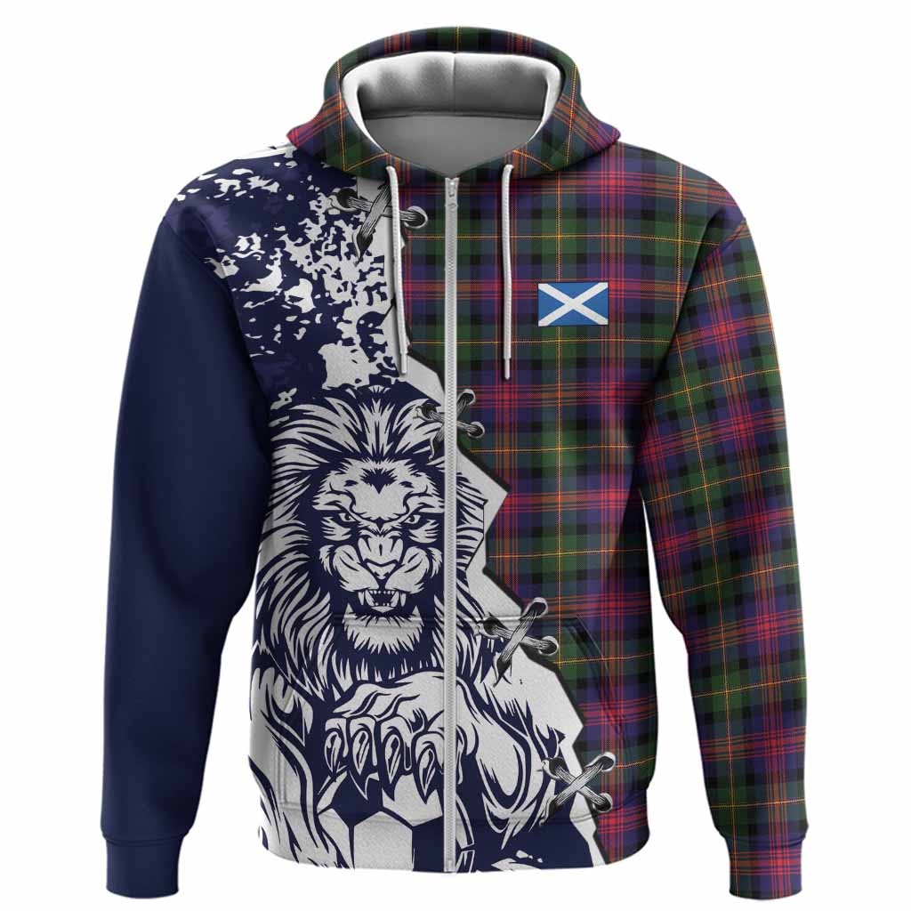 Logan Tartan Scottish Hoodie Angry Lion With Soccer Ball Style