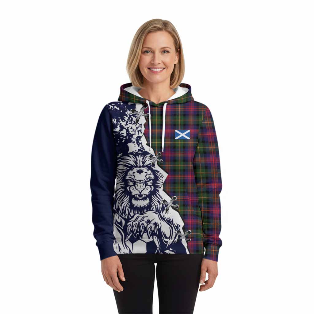 Logan Tartan Scottish Hoodie Angry Lion With Soccer Ball Style