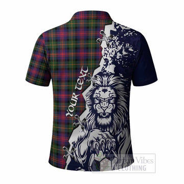 Logan Tartan Scottish Polo Shirt Angry Lion With Soccer Ball Style