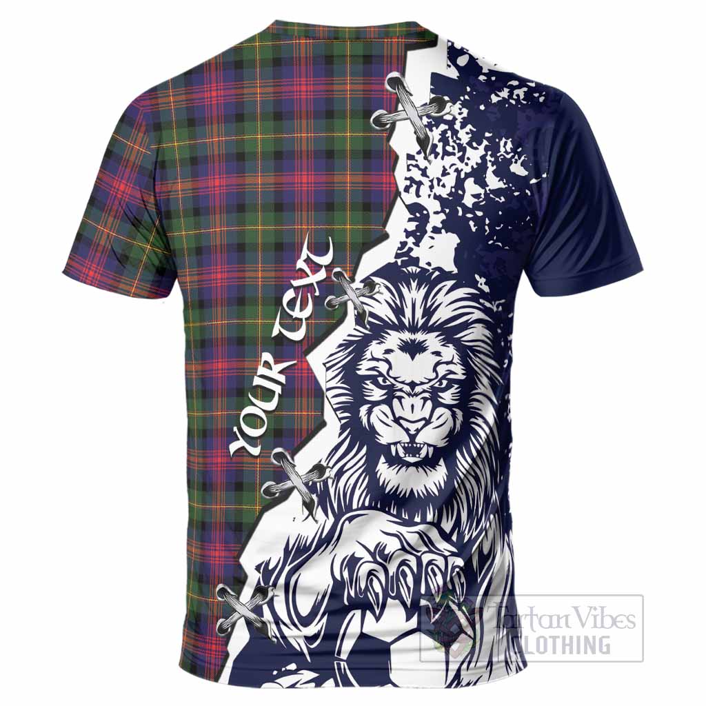 Logan Tartan Scottish T-Shirt Angry Lion With Soccer Ball Style