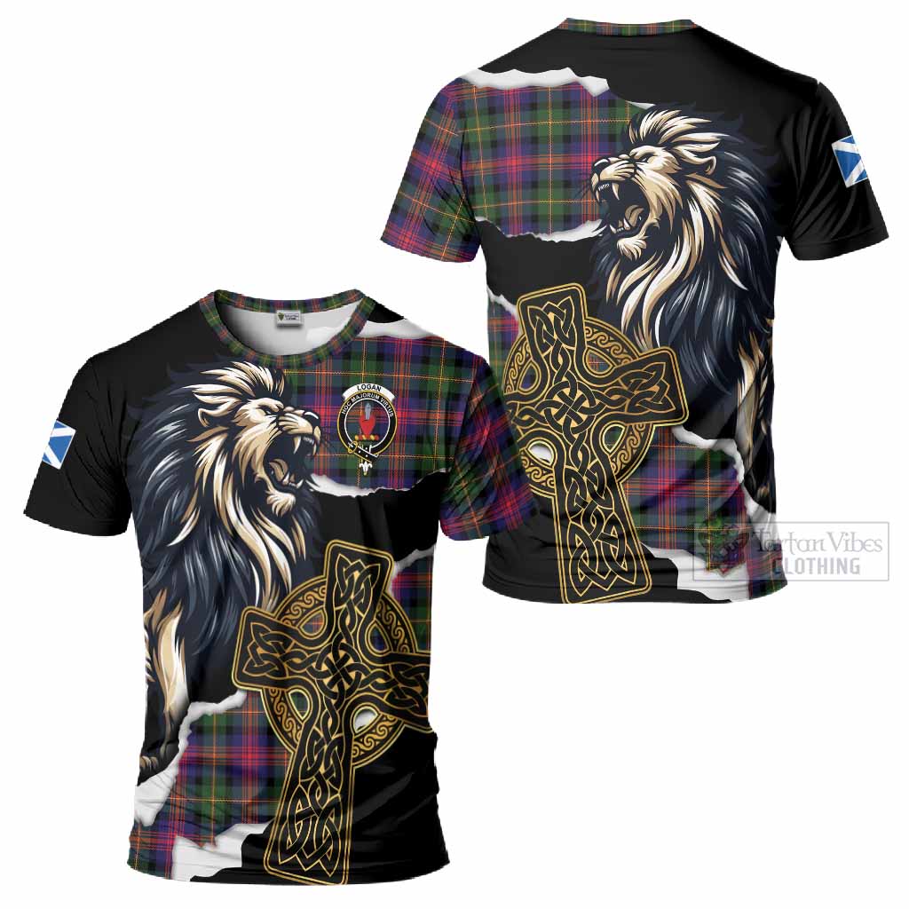 Logan Tartan Scottish T-Shirt Lion Celtic Heritage