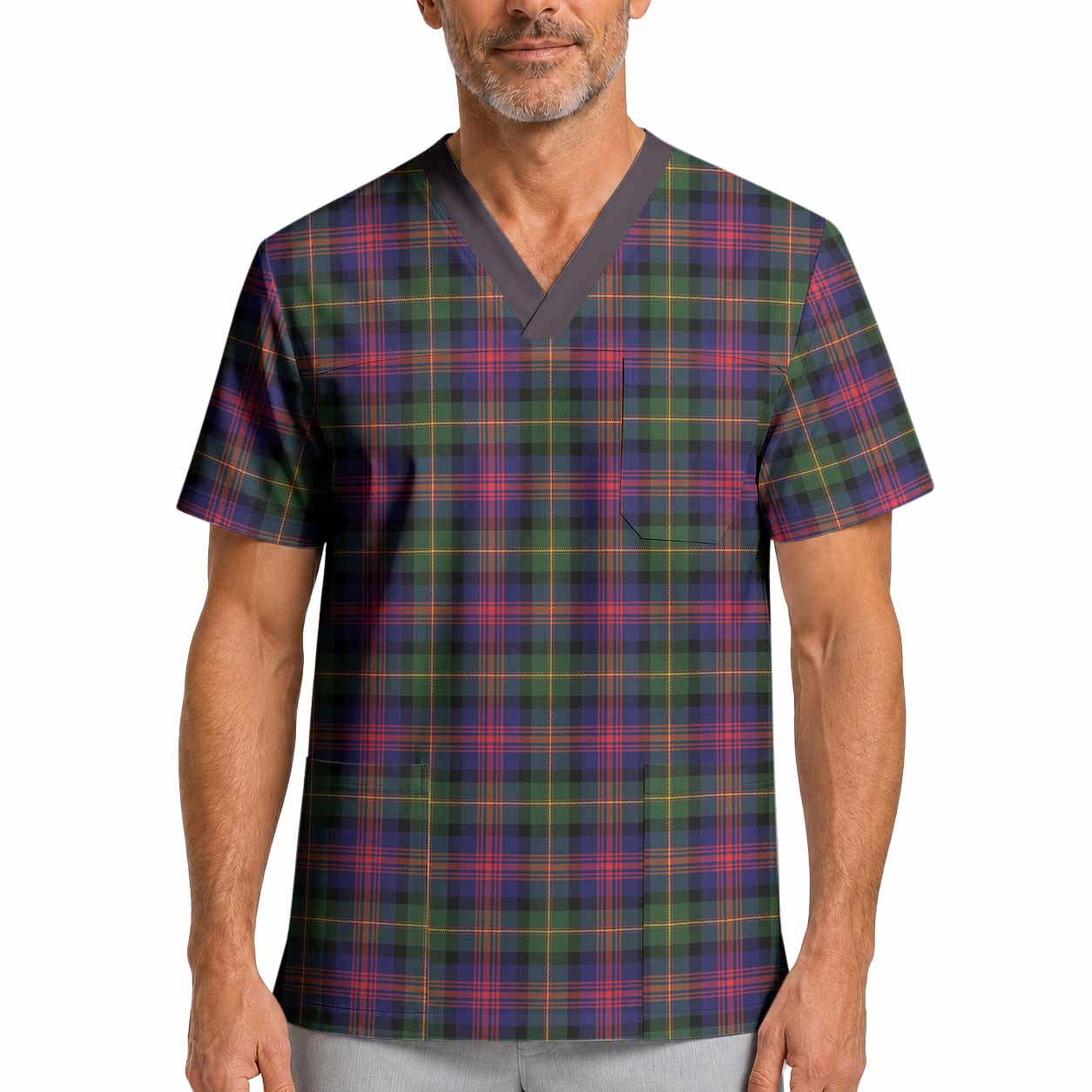Logan Tartan Scrub Top XL - Tartan Vibes Clothing