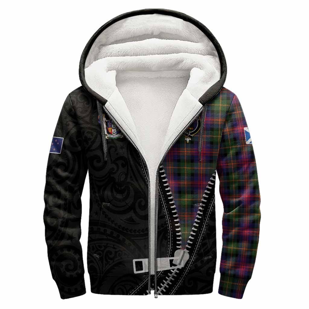 Logan Tartan Sherpa Hoodie New Zealand Pattern Unique Zipper Stylized