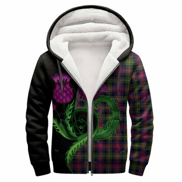 Logan Tartan Sherpa Hoodie Traditional Scottish Thistle