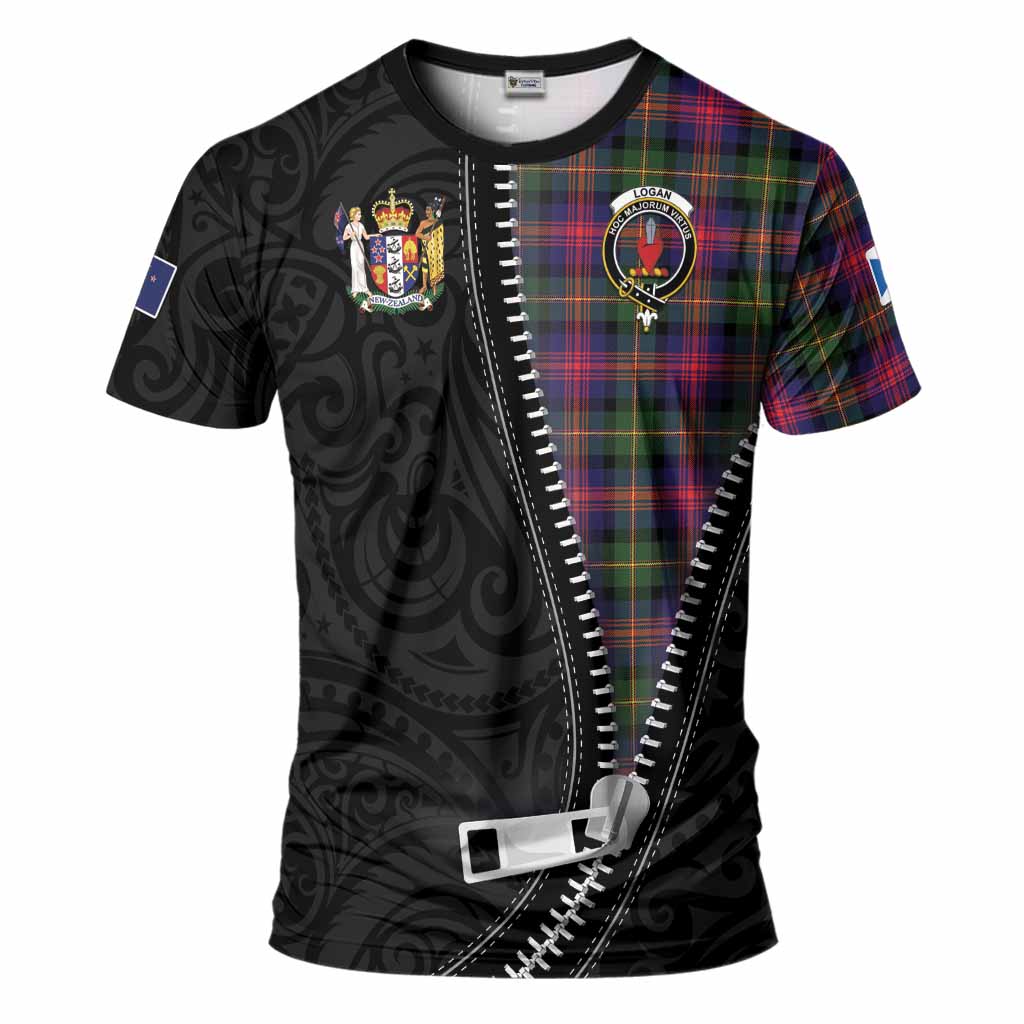 Logan Tartan T-Shirt New Zealand Pattern Unique Zipper Stylized