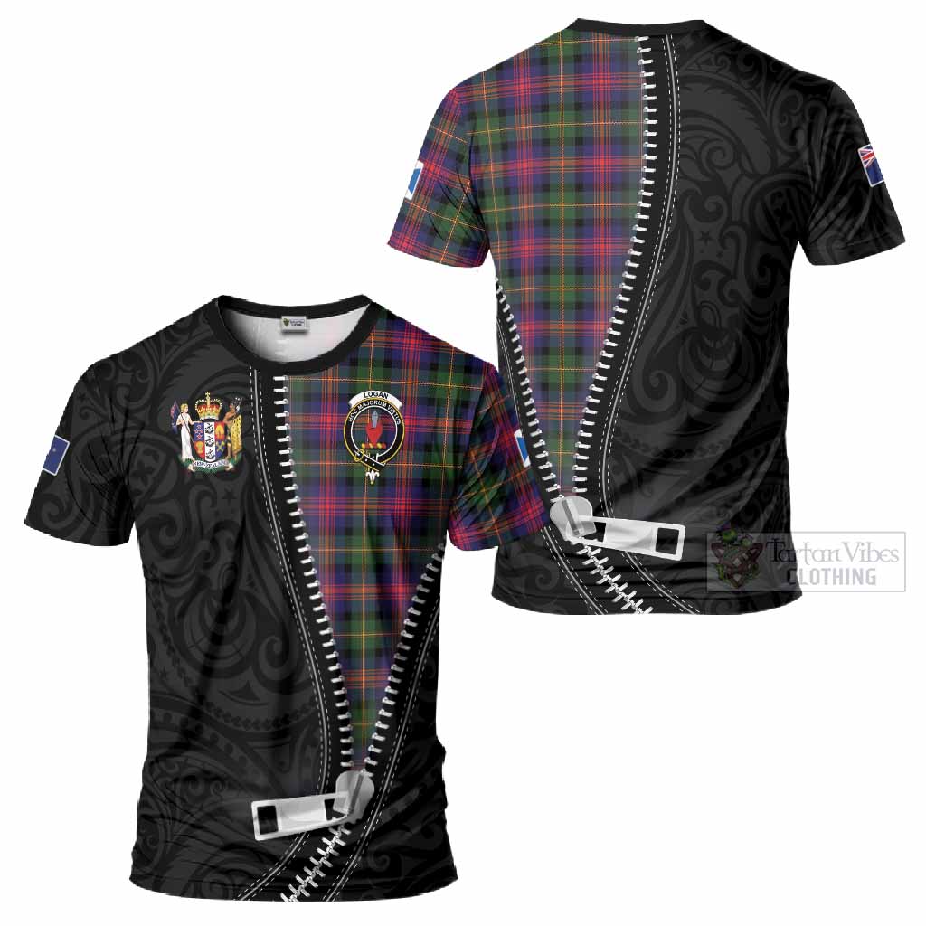 Logan Tartan T-Shirt New Zealand Pattern Unique Zipper Stylized