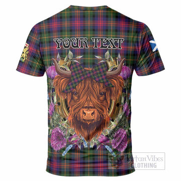 Logan Tartan T-Shirt Scottish Thistle Heilan Coo