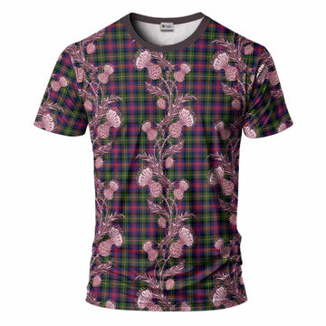 Logan Tartan T-Shirt Seamless Scottish Thistle Flowers
