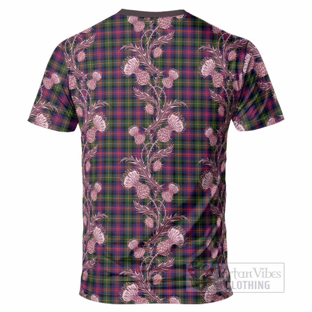 Logan Tartan T-Shirt Seamless Scottish Thistle Flowers
