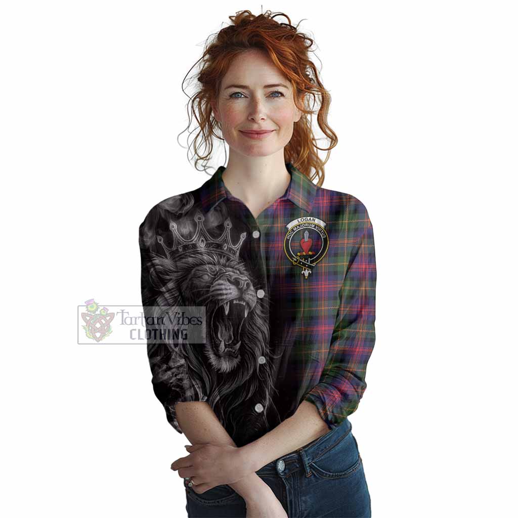 Logan Tartan Women Casual Shirt Roaring Lion Heritage