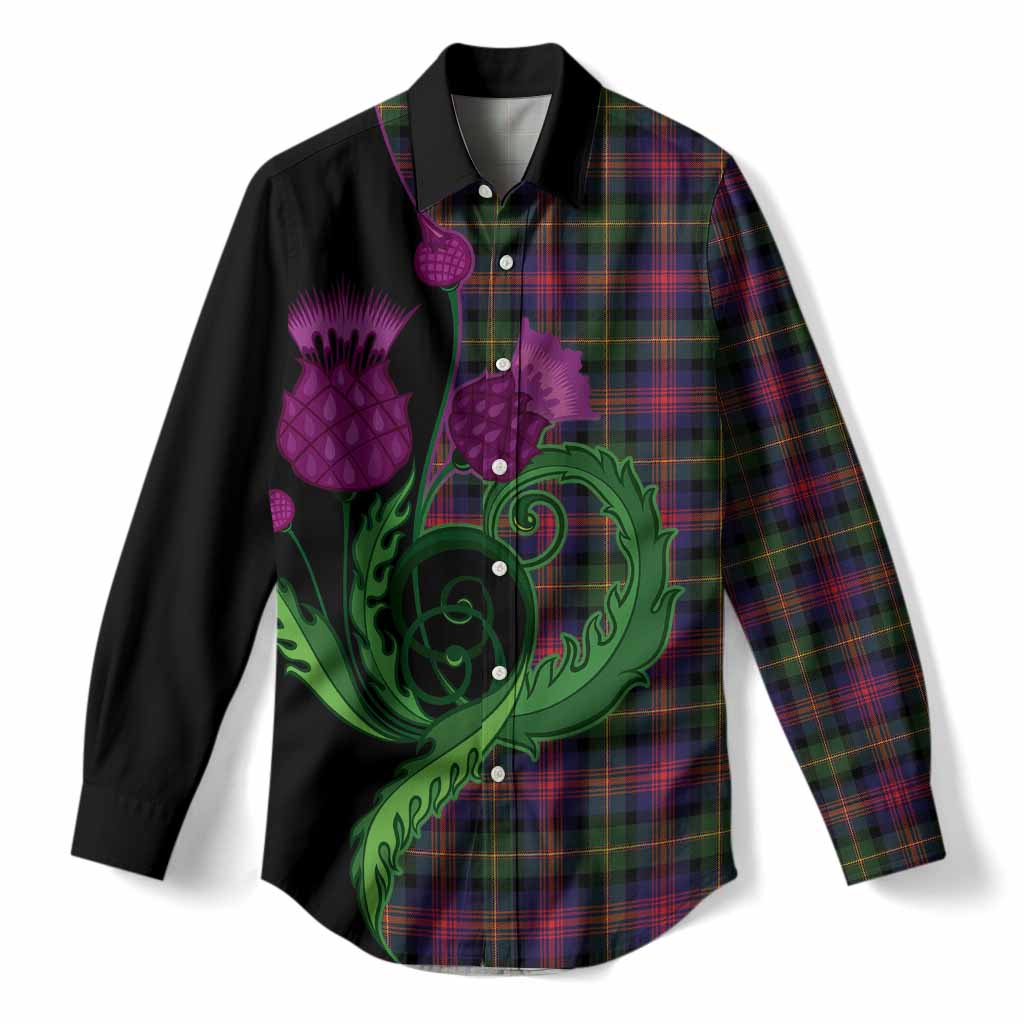 Logan Tartan Women Casual Shirt Traditional Scottish Thistle