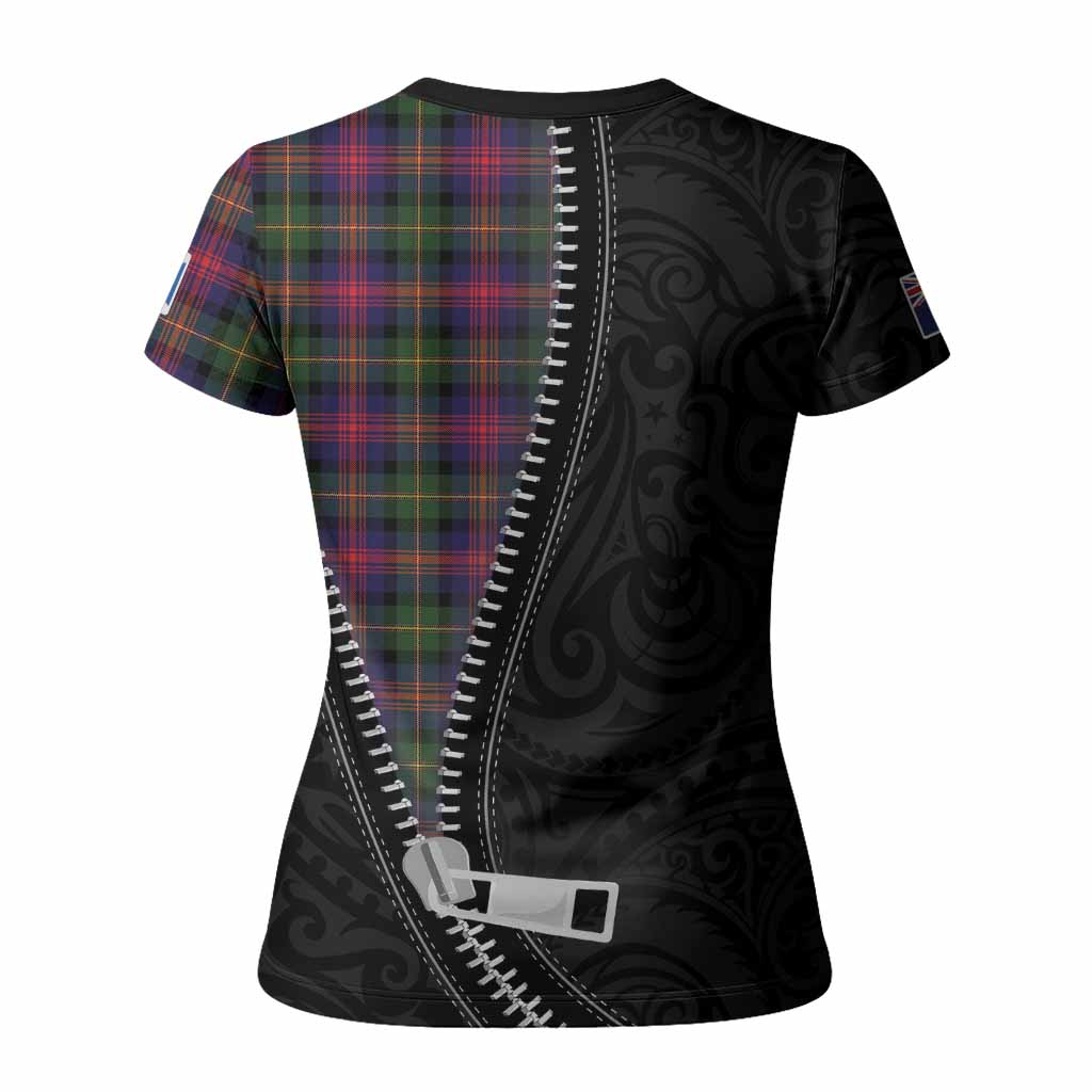 Logan Tartan Women T shirt New Zealand Pattern Unique Zipper Stylized