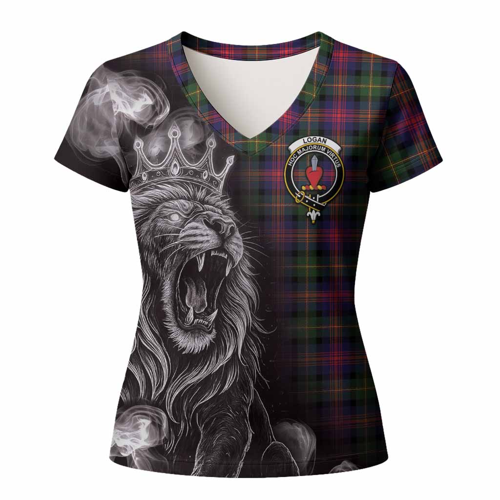 Logan Tartan Women T shirt Roaring Lion Heritage