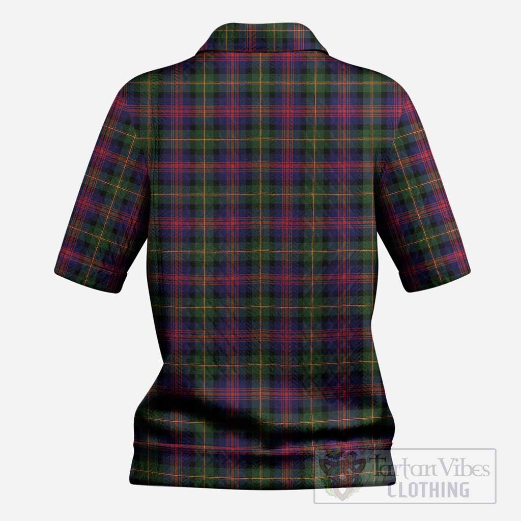 Logan Tartan Women’s Polo Sweater Top with Family Crest