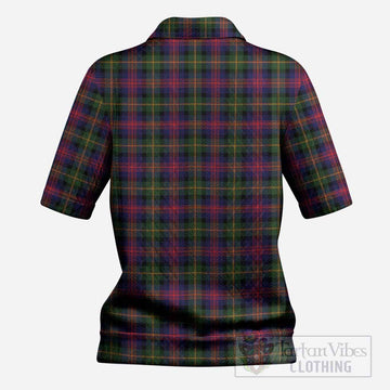 Logan Tartan Women’s Polo Sweater Top with Family Crest