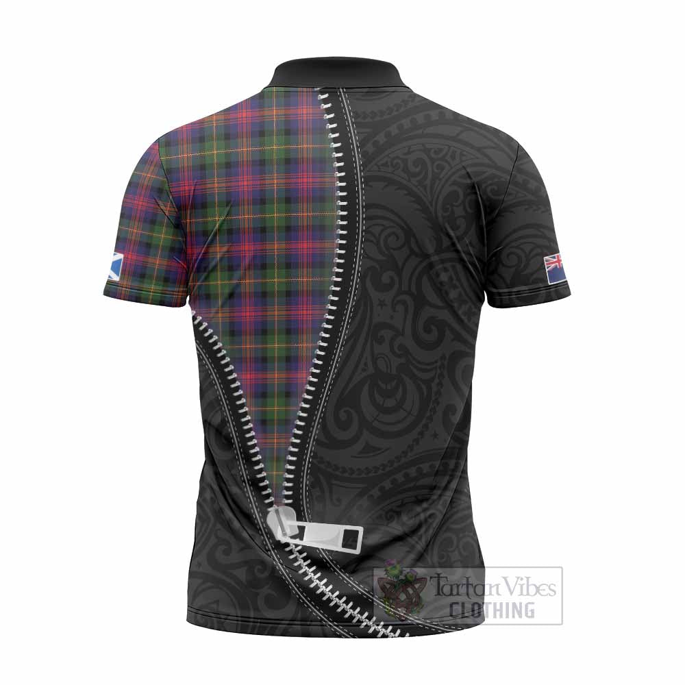 Logan Tartan Zipper Polo Shirt New Zealand Pattern Unique Zipper Stylized