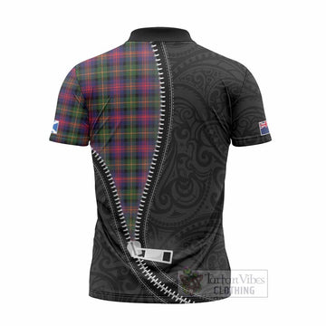 Logan Tartan Zipper Polo Shirt New Zealand Pattern Unique Zipper Stylized