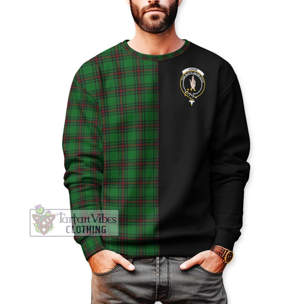 Logie Tartan Sweatshirt with Family Crest and Half Of Me Style Unisex - Tartan Vibes Clothing