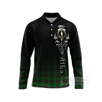 Logie Tartan Long Sleeve Polo Shirt Featuring Alba Gu Brath Family Crest Celtic Inspired Unisex - Tartan Vibes Clothing