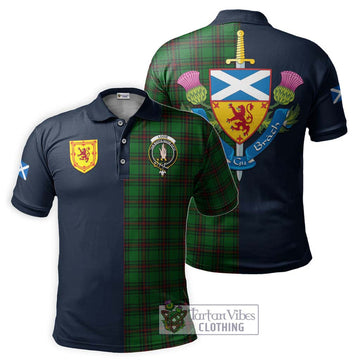 Logie Tartan Polo Shirt Alba with Scottish Lion Royal Arm Half Style Kid - Tartan Vibes Clothing