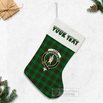 Logie Tartan Family Crest Christmas Stocking with Personalized Text - Tartan Vibes Clothing