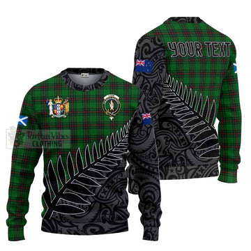 Logie Crest Tartan Knitted Sweater with New Zealand Silver Fern Half Style Unisex - Tartan Vibes Clothing