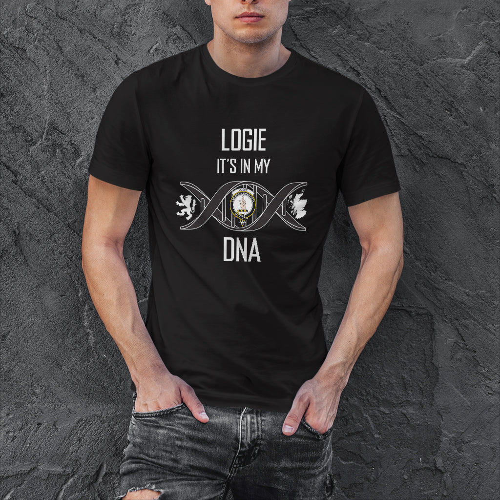 Logie Family Crest DNA In Me Mens Cotton T Shirt 4XL - 2D-tartanvibesclothing
